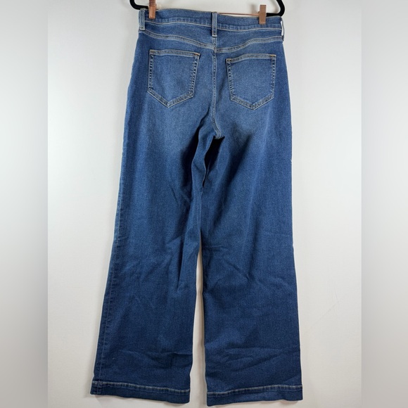 Lands' End Women's Recover High Rise Wide Leg Blue Jeans 10 - Indigo Tide Blue - Picture 7 of 16